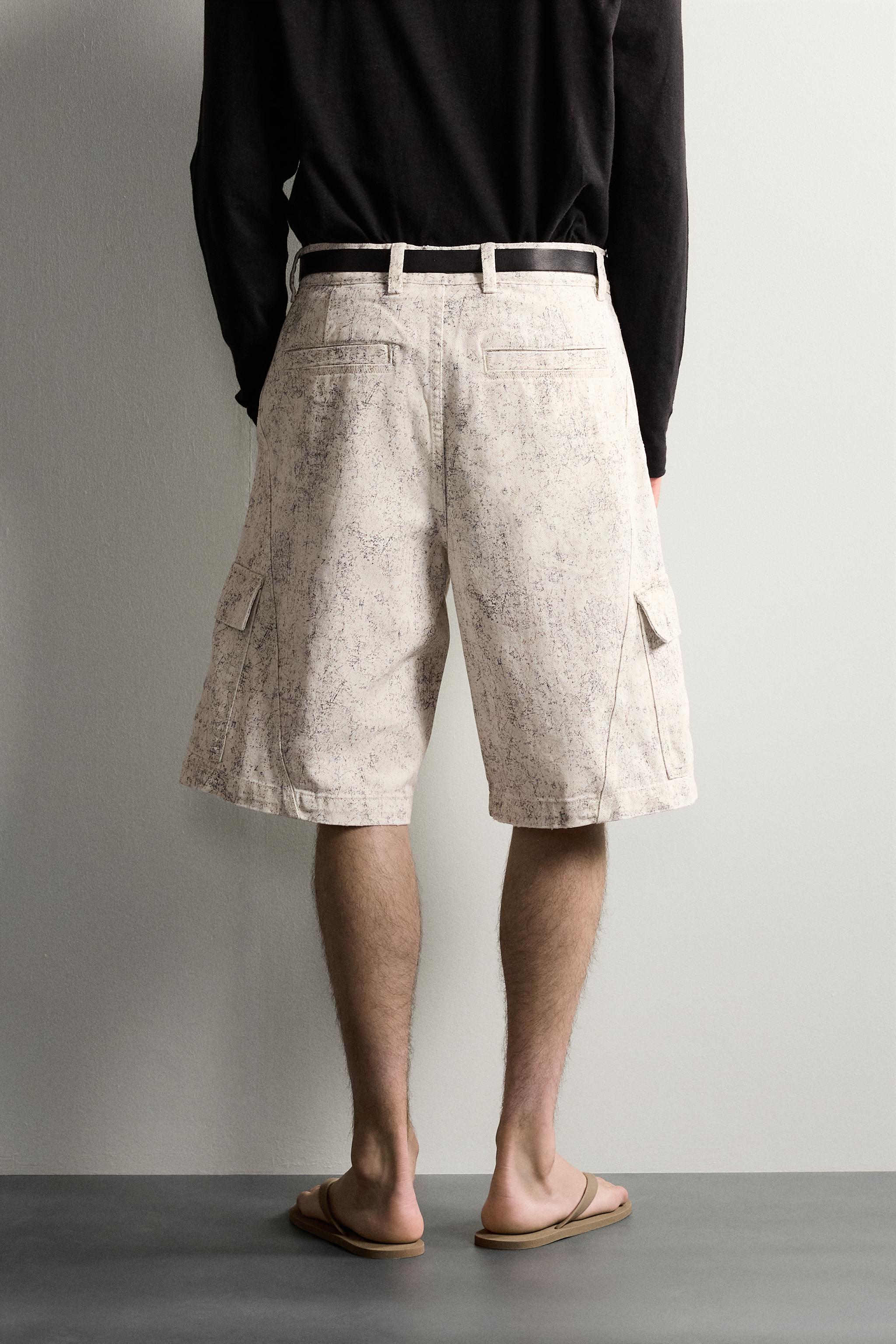 BERMUDA CARGO RELAXED FIT À IMPRIMÉ ABSTRAIT